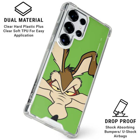 Looney Tunes Wile E Coyote Zoomed In Galaxy S26 Ultra Clear Case