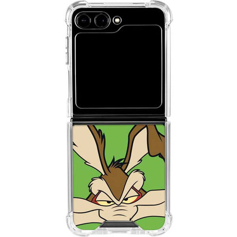 Looney Tunes Wile E Coyote Zoomed In Galaxy Z Flip6 Clear Case