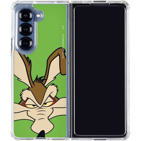 Looney Tunes Wile E Coyote Zoomed In Galaxy Z Fold6 Clear Case