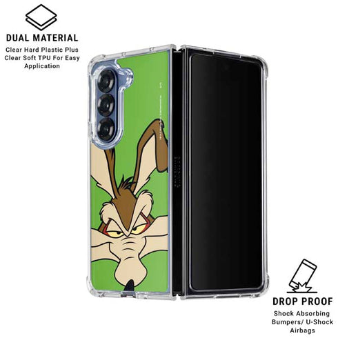 Looney Tunes Wile E Coyote Zoomed In Galaxy Z Fold6 Clear Case
