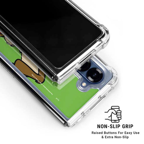 Looney Tunes Wile E Coyote Zoomed In Galaxy Z Fold6 Clear Case