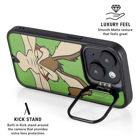 Looney Tunes Wile E Coyote Zoomed In iPhone 13 Kickstand Case