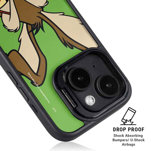 Looney Tunes Wile E Coyote Zoomed In iPhone 14 Plus Kickstand Case