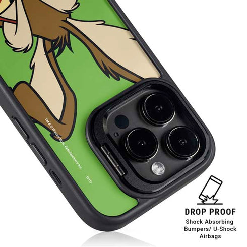 Looney Tunes Wile E Coyote Zoomed In iPhone 14 Pro Kickstand Case