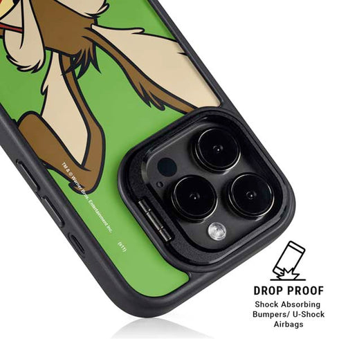 Looney Tunes Wile E Coyote Zoomed In iPhone 14 Pro Max Kickstand Case