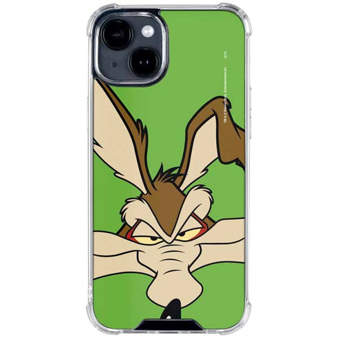 Looney Tunes Wile E Coyote Zoomed In iPhone 15 Clear Case