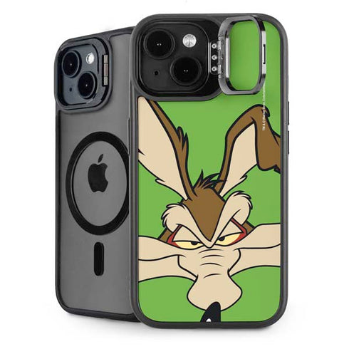 Looney Tunes Wile E Coyote Zoomed In iPhone 15 Kickstand Case