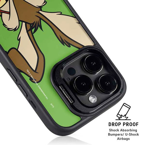 Looney Tunes Wile E Coyote Zoomed In iPhone 15 Pro Kickstand Case