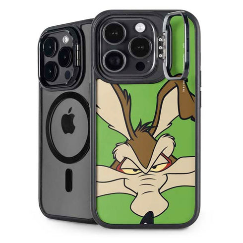 Looney Tunes Wile E Coyote Zoomed In iPhone 15 Pro Max Kickstand Case