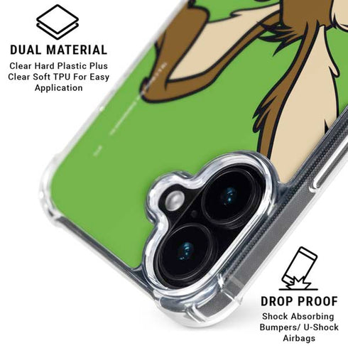 Looney Tunes Wile E Coyote Zoomed In iPhone 16 Plus Clear Case