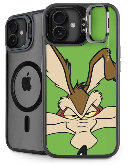 Looney Tunes Wile E Coyote Zoomed In iPhone 16 Plus Kickstand Case