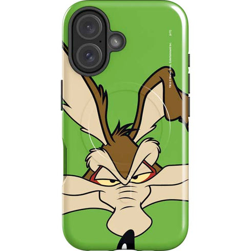 Looney Tunes Wile E Coyote Zoomed In iPhone 16 Plus Magsafe Impact Case