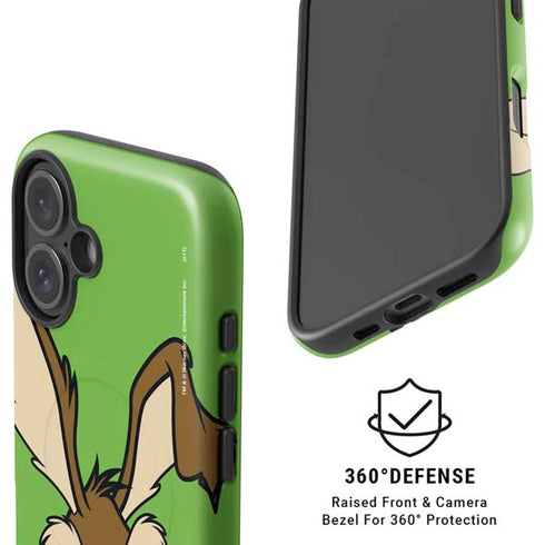 Looney Tunes Wile E Coyote Zoomed In iPhone 16 Plus Magsafe Impact Case
