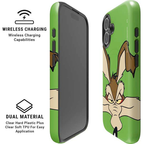 Looney Tunes Wile E Coyote Zoomed In iPhone 16 Plus Magsafe Impact Case