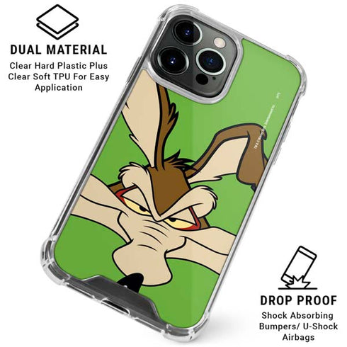 Looney Tunes Wile E Coyote Zoomed In iPhone 16 Pro Clear Case
