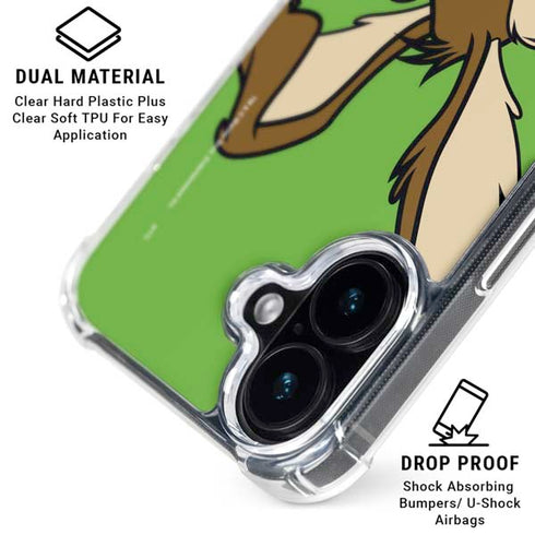 Looney Tunes Wile E Coyote Zoomed In iPhone 17 Clear Case