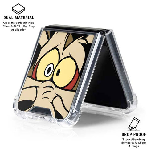 Looney Tunes Wile E. Coyote Galaxy Z Flip7 Clear Case