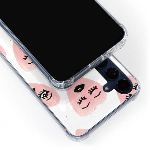 Bouffants and Broken Hearts Winking Hearts Galaxy A35 5G Clear Case