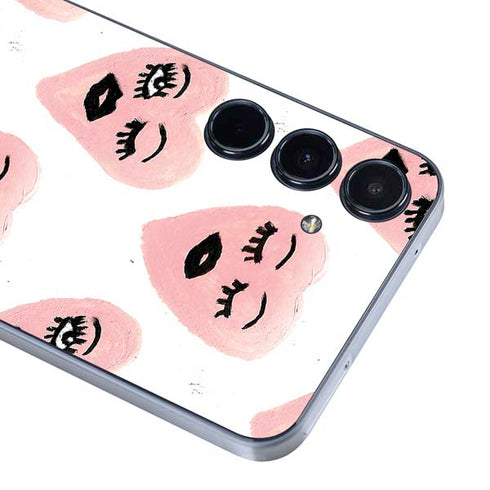 Bouffants and Broken Hearts Winking Hearts Galaxy A55 5G Skin