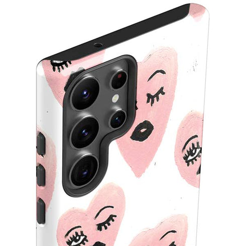 Bouffants and Broken Hearts Winking Hearts Galaxy S23 Ultra Pro Case
