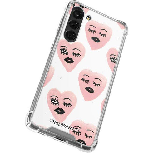 Bouffants and Broken Hearts Winking Hearts Galaxy S24 FE Clear Case