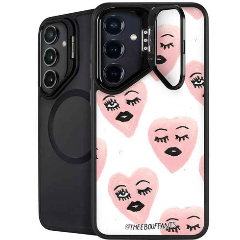 Bouffants and Broken Hearts Winking Hearts Galaxy S24 FE Kickstand Case