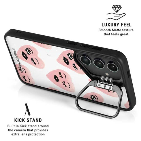 Bouffants and Broken Hearts Winking Hearts Galaxy S24 FE Kickstand Case