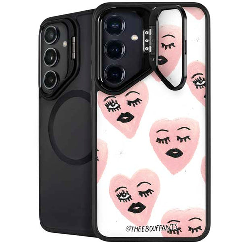 Bouffants and Broken Hearts Winking Hearts Galaxy S25 Plus Kickstand Case