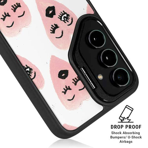 Bouffants and Broken Hearts Winking Hearts Galaxy S24 Ultra Kickstand Case
