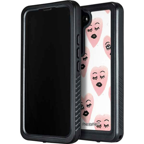 Bouffants and Broken Hearts Winking Hearts Galaxy S24 Waterproof Case