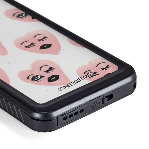 Bouffants and Broken Hearts Winking Hearts Galaxy S24 Waterproof Case