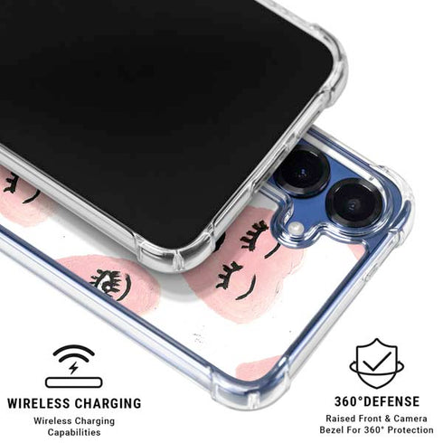 Bouffants and Broken Hearts Winking Hearts Galaxy S25 Plus Clear Case