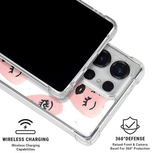 Bouffants and Broken Hearts Winking Hearts Galaxy S25 Ultra Clear Case