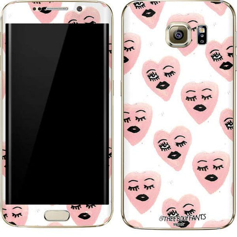 Bouffants and Broken Hearts Winking Hearts Galaxy S7 Edge Skin