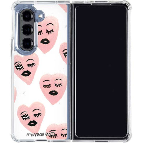 Bouffants and Broken Hearts Winking Hearts Galaxy Z Fold5 5G Clear Case