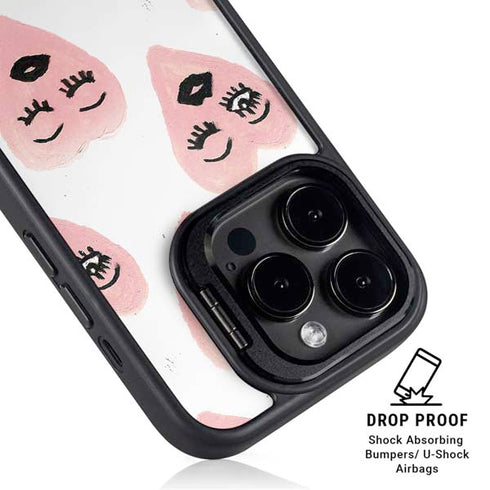 Bouffants and Broken Hearts Winking Hearts iPhone 14 Pro Kickstand Case