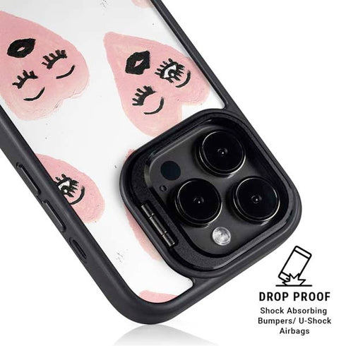 Bouffants and Broken Hearts Winking Hearts iPhone 14 Pro Max Kickstand Case