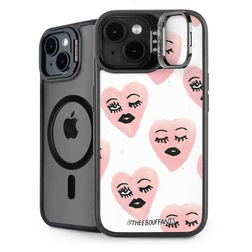 Bouffants and Broken Hearts Winking Hearts iPhone 15 Plus Kickstand Case