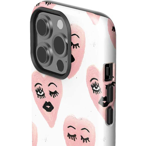 Bouffants and Broken Hearts Winking Hearts iPhone 15 Pro Impact Case