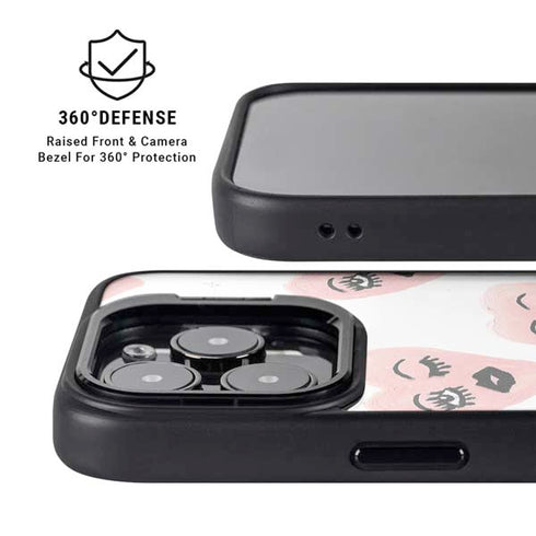 Bouffants and Broken Hearts Winking Hearts iPhone 15 Pro Kickstand Case