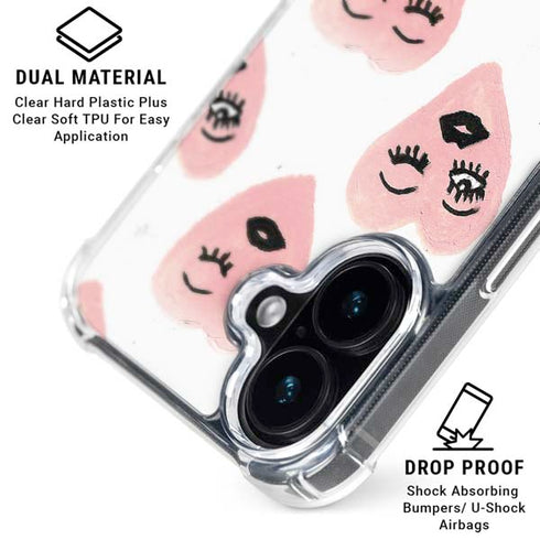 Bouffants and Broken Hearts Winking Hearts iPhone 16 MagSafe Case