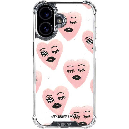 Bouffants and Broken Hearts Winking Hearts iPhone 16 Plus Clear Case