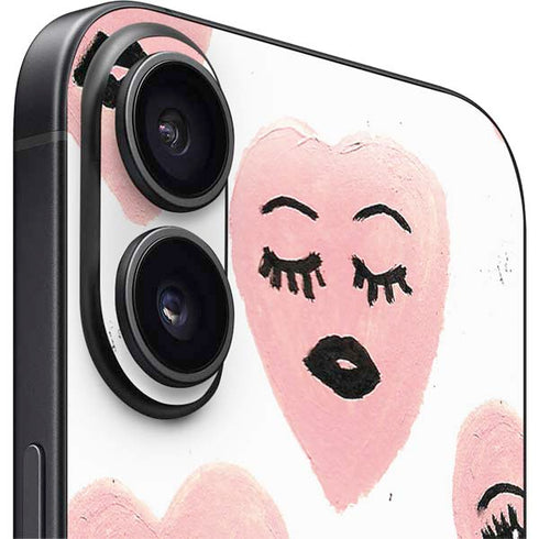 Bouffants and Broken Hearts Winking Hearts iPhone 16 Plus Skin