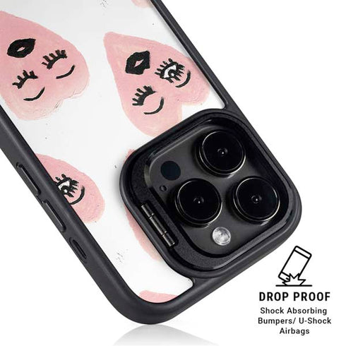 Bouffants and Broken Hearts Winking Hearts iPhone 16 Pro Kickstand Case