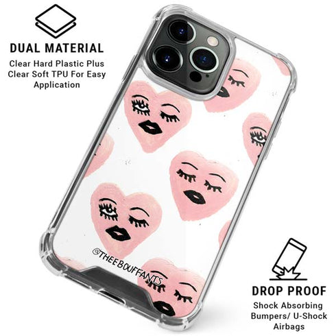 Bouffants and Broken Hearts Winking Hearts iPhone 16 Pro Max Clear Case