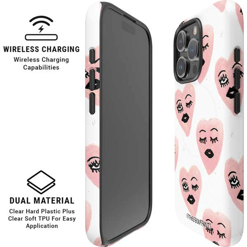 Bouffants and Broken Hearts Winking Hearts iPhone 16 Pro Max Magsafe Impact Case