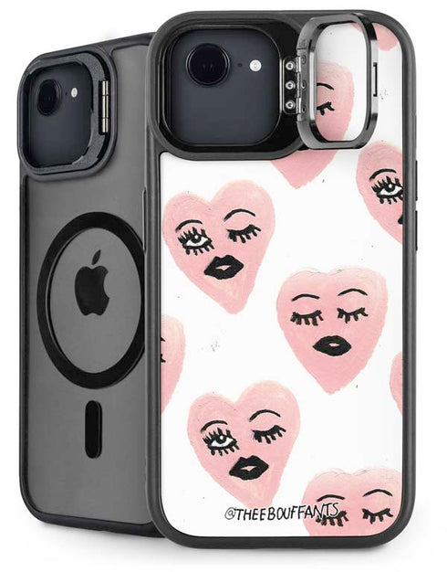 Bouffants and Broken Hearts Winking Hearts iPhone 16e Kickstand Case