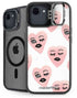 Bouffants and Broken Hearts Winking Hearts iPhone 16e Kickstand Case