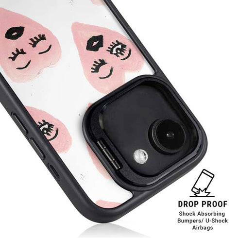 Bouffants and Broken Hearts Winking Hearts iPhone 16e Kickstand Case