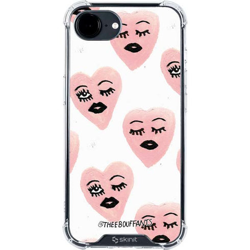 Bouffants and Broken Hearts Winking Hearts iPhone 16e Clear Case